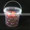 Hot sale food grade transparent 1liter plastic yogurt bucket