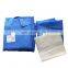 Non Woven Sterilization Surgical Gown Blue Knitted Cuff Disposable Surgery Surgical Gown