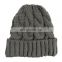 High quality custom warm beanie soft elastic knit hats ribbed knitted lined winter beanie hat