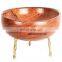 Wooden bowl with 4 metal legs standing bowl