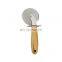 Home Kitchen Accessories 430 Stainless Steel Wooden Handle Pizza Cutter