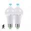 E27 Motion Detected Lamp 12W A19 Del Sensor De Movimiento Led Bulb With Sensor