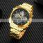 New Arrival Skmei 1673 Luxury Gold Digital Watch Stainless Steel Strap Wristwatch for Men