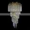 Ceiling Pendant Light Led Gold Custom Hotel Long Modern Crystal Spiral Stairs Foyer Chandelier