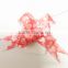 18*390mm Blue Metallic with Printing Butterfly Ribbon /Pull Ribbon Bows with Lace Edges for Wedding Decoration