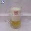 0.5L clear glass beer mug with handle