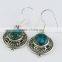 Beautiful Blue Copper Turquoise 925 Sterling Silver Earring, Wholesaler Silver Jewelry, Gemstone Silver Jewelry