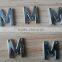 M Shape Sew-on Metal Badges -- Z1517