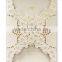 Elegant & romantic cream laser cut floral pattern wedding invitation for wedding