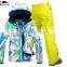 snow mens ski suit male veneer double plate skiing jacket and pants skiing suit for men waterproof 10K thick free ship