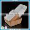 Custom cheap Design Food Grade Decorative brown Take Away Paper hot food Box with Handle
