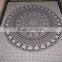 round mandala black white printed elephant tapestry