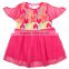(H3972P)NOVA kids printed beautiful flowers chiffon summer baby girls'pink princess casual style party dresses evening dresses