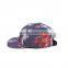 High quality custom floral printing snapback 5 panel flat cap with your logo wholesale