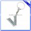 Good quality anchor shaped silver nickel enamel keychain for sale