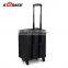 Sunrise professional 4 Wheels Functional Black Makeup case rolling cosmetic case with drawers