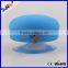 Portable music player mini wireless waterproof bluetooth stereo shower speaker with micophone with suction cup