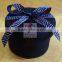 high quality round recycled watch box paper packaging with ribbon decoration