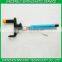 Extendable monopod selfie stick with 3.5mm audio cable wired monopod