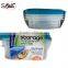 Eco-friendly PP shallow square food disposable storage container 3PK plastic storage box