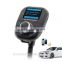 1.8 Inch Wireless Bluetooth FM Transmitter Car Kit with USB Charging Ports, Compatible with all Mobile Audio Devices