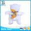 2016 custom white plush animal toy keychain