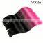 16inch100g 1b shed free straight pink ormber two tone color heat resistant high tempreture tight double drawn synthetic weft