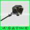 BS approved UK standard Britain 3 pin plug to IEC C5 plug and extension cord