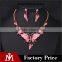 Classic gold plated butterfly jewelry set women elegant charm necklace and drop earring