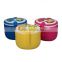 Three layers oval shape kids plastic lunch box with handle