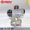 ss304 3pc weld pneumatic ball valves with limit switch
