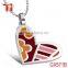Fashion jewelry 316L stainless steel enamel heart pendent necklace