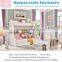 MJ606 girls/lady pink white bedroom set wooden children single queen bed set study desk three door wardrobe full set princess