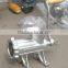 handle operating meat mincer with silver paint