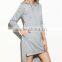 Hooded Fall Mini Dress Casual Long Sleeve Women's Dress Online Shop Clothing Grey High Low Sweatshirt Dress