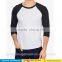Plain 3/4 sleeve Baseball raglan t-shirts latest shirt designs for men 2015