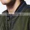 MGOO High Quality Green Nylon Bomber Jackets Custom Long Sleeves Ruffles Padded Cotton Winter Mens Tops