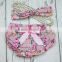 Soft Cotton Pink Flower Infant Baby Vintage Diaper Bloomer Matching Headband