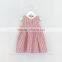 Pink Stripes Baby Clothes Wholesale Boutique Flutter Sleeve Girl Casual Dress