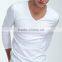 Men's long sleeve v-neck Pure color fashion R0026