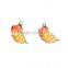 Zinc Based Alloy Butterfly Wing Charms Gold Plated Yellow Enamel