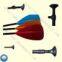 adjustable or fixed glass fiber stand up board paddle with colored blade