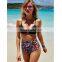 2017 New Sexy Swimwear Bikinis And Ladies Waist Rope Swimsuit Stamp