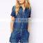 Fashion 2015 Denim Playsuit Side Pockets Jean Denim Romper for Ladies