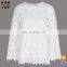 China wholesale 3/4 sleeve fitness clothing top women lace