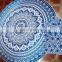 Indian Hippie Blue Ombre Mandala Roundie Beach Throw Table Cloth With Napkin Yoga Mat