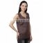 Brown Studded Neck Top for girls