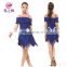 Sexy elegant tassel hot drill latin dress costume L-7083