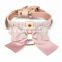Amazon girl dog Lady British style crown pink bowknot pet collar dog collar Leash harness Set