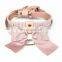 Amazon girl dog Lady British style crown pink bowknot pet collar dog collar Leash harness Set
